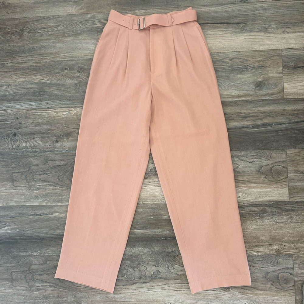 Ralph Ralph Lauren blue label vintage wool pink high rise belted pants size 6